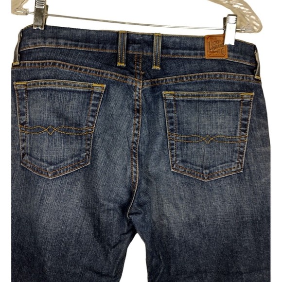 Lucky Brand Dungaree Sundown Women's Size 8 Denim Blue Jeans Wide Leg Mid Rise - Picture 7 of 9